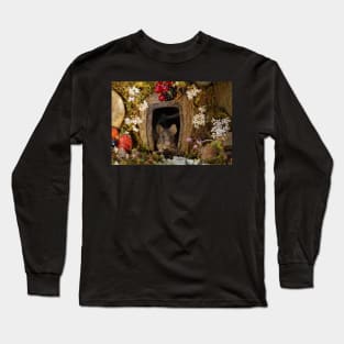 George the mouse in a log pile house Long Sleeve T-Shirt